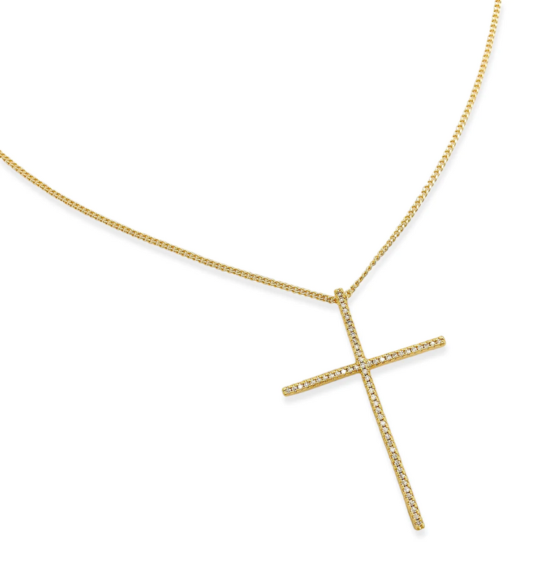 Gold Skinny Cross Necklace
