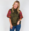 The Olive Elle Embroidered Puff Sleeve Top, THML.