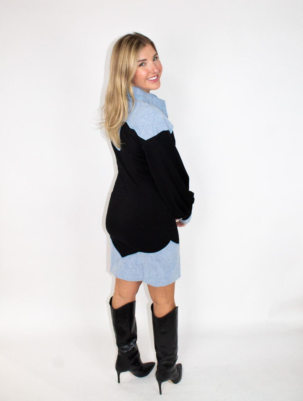 Chic Cowgirl Denim Dress