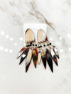 Half Oval & Fringe Organic Earrings