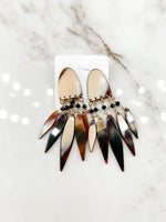 Half Oval & Fringe Organic Earrings