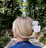 Hand-Painted White Dog Claw Hair Clip | Eco-Friendly