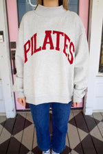 PILATES & YOGA Print Reversible Mockneck Sweatshirt