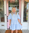 The Lena Blue Poplin Dress