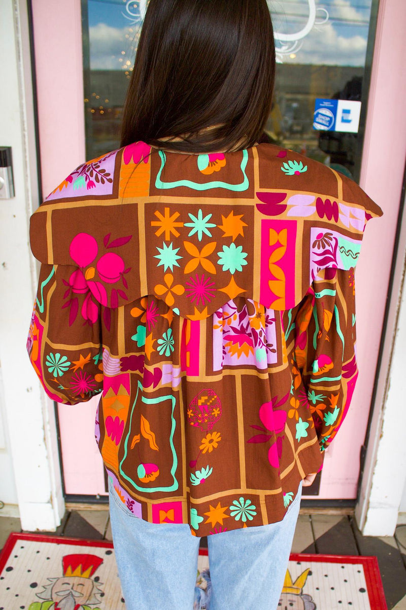 Karlie Floral Frame Collar Top