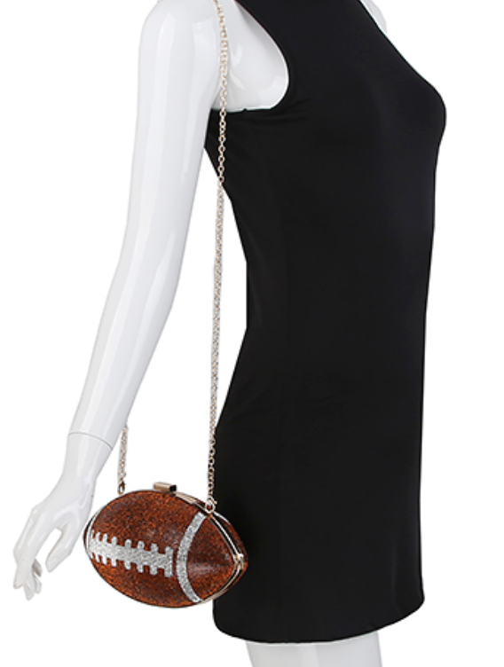 Rhinestone Football Clutch