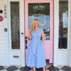 Gracie Gingham Blue Midi Dress