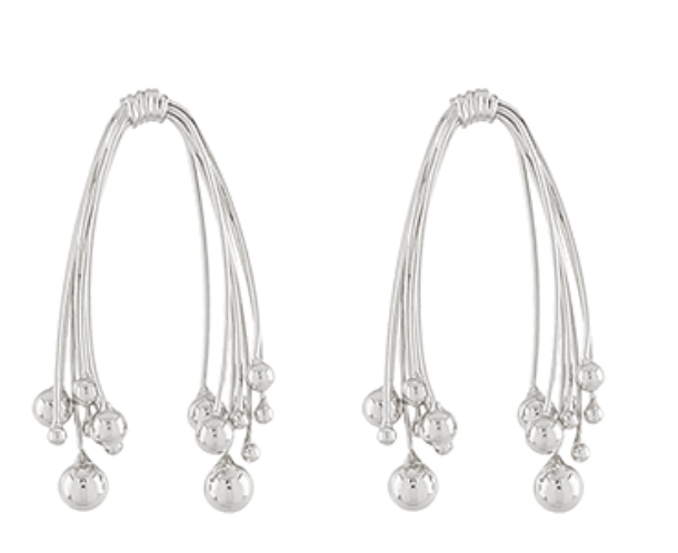 Fringe & CCB Ball Brass Earrings