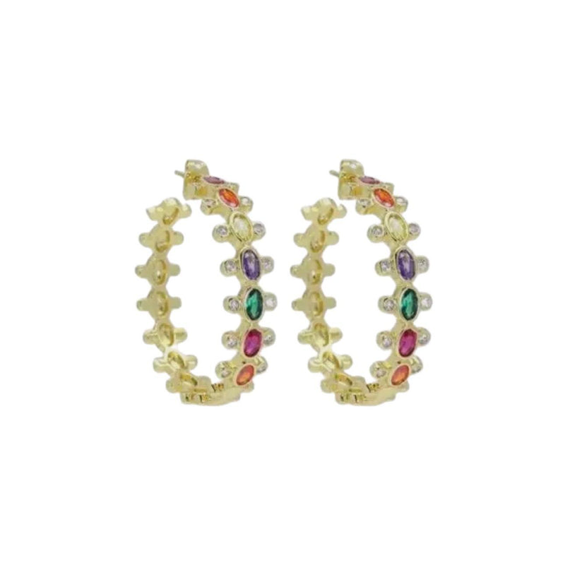 Trina Rainbow Large Hoop Earrings