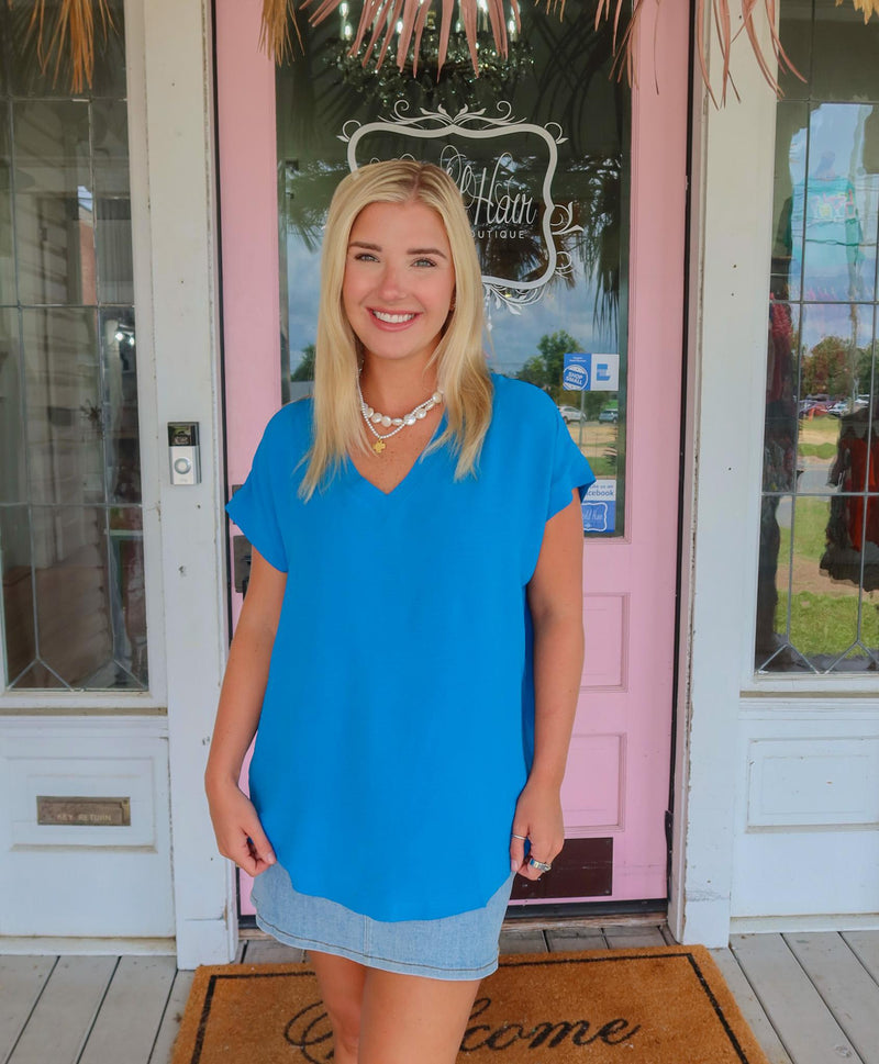 The Tabby Turquoise Top.