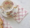Pink Lattice Cocktail Napkin