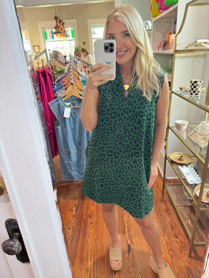 Francie Forest Leopard Dress