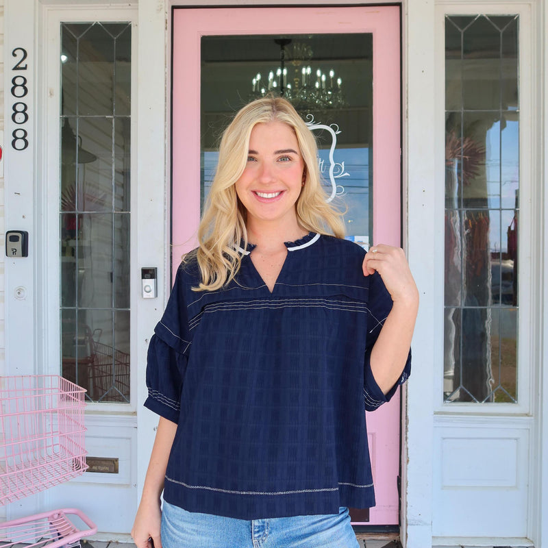 Nichole Navy Top