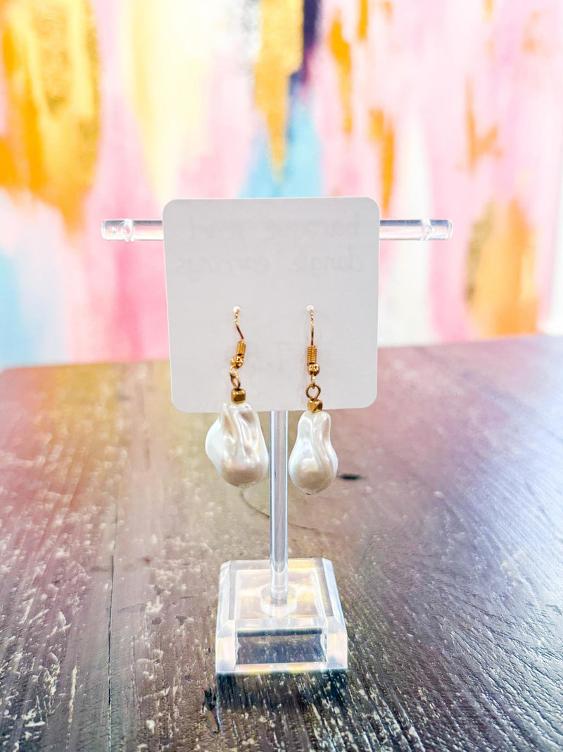 Baroque Pearl Dangle Earrings