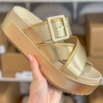 The Micah Sandal, Gold.