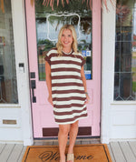 The Sara Striped Dress, Brown.