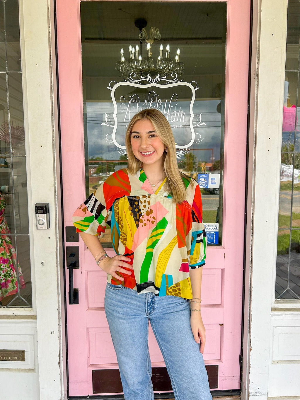 The Gazelle Abstract Print Blouse!