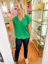 The Gayle Textured Green Top