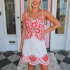 Red & White Scalloped Dress