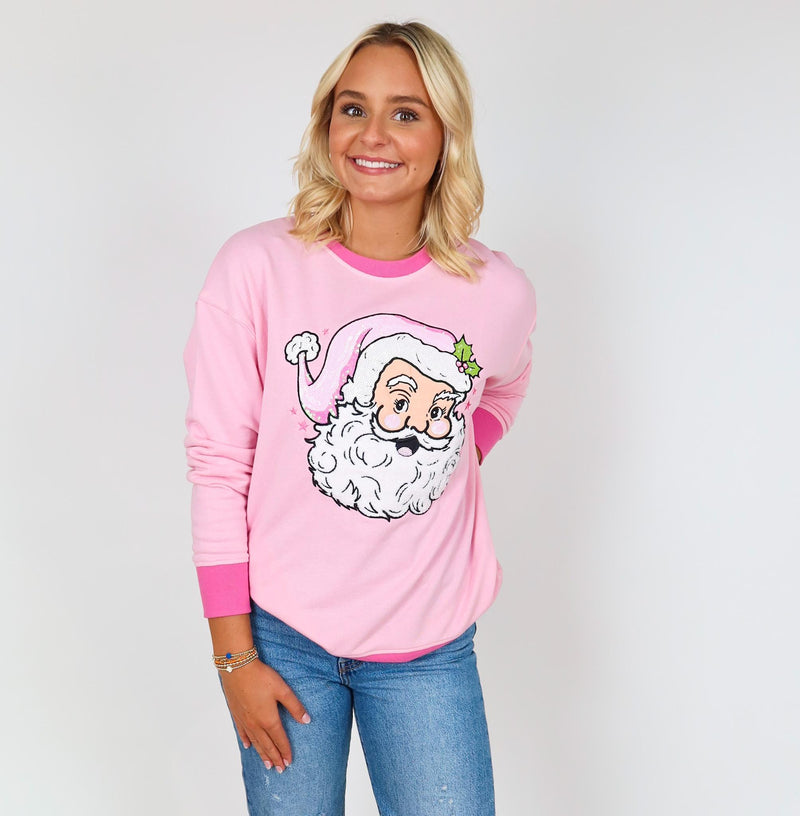 Jolly Pink Santa Sweatshirt