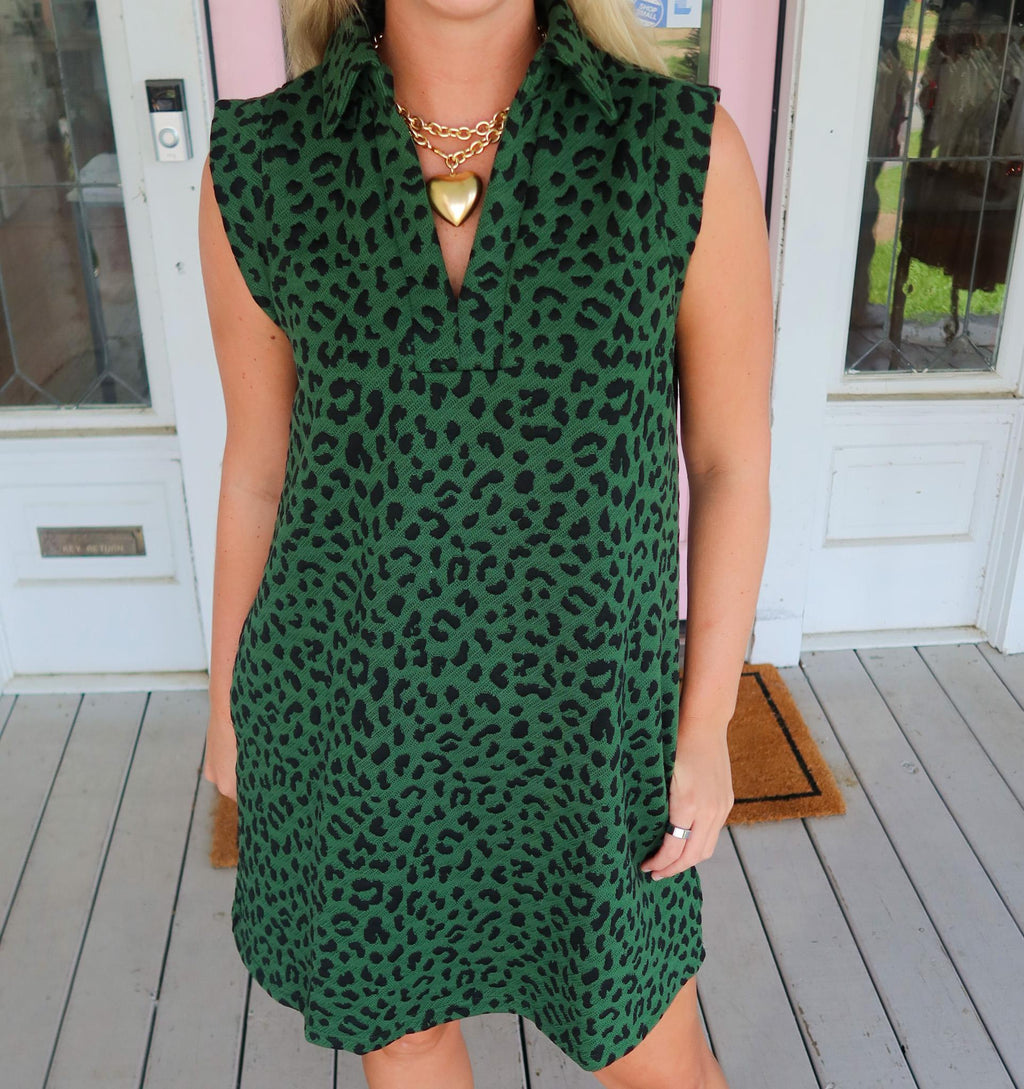 Francie Forest Leopard Dress