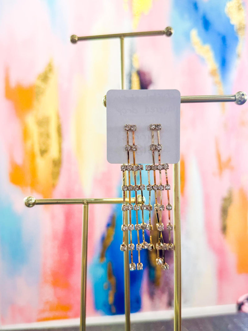 Crystal Station Layered Drop Earrings