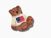 Hand-Painted Americana Teddy Bear Claw Hair Clip