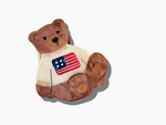 Hand-Painted Americana Teddy Bear Claw Hair Clip