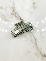 Zebra Acrylic Rectangle Claw Clip