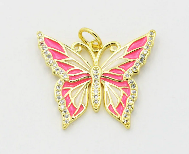 Pink Butterfly Charm