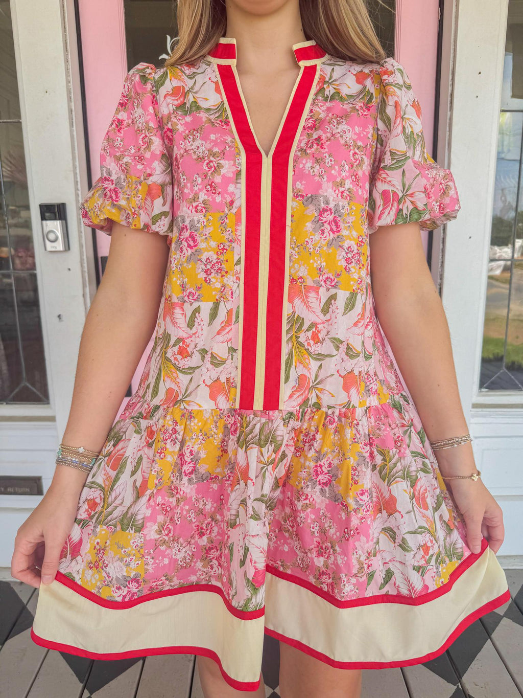 Palmer Floral Print Dress, Pink.