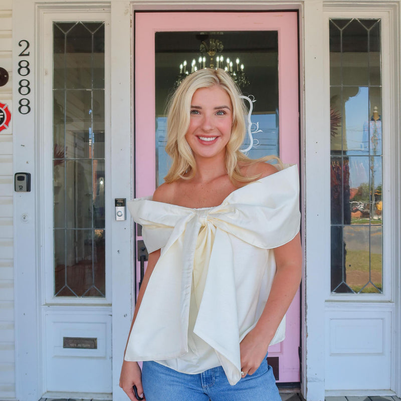Big Bow Off The Shoulder Top