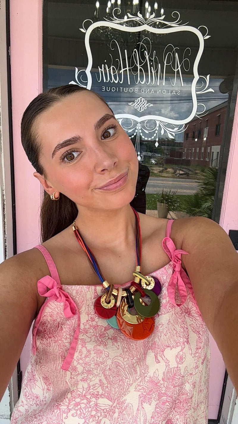 Chic Circular Acrylic Multi Necklace