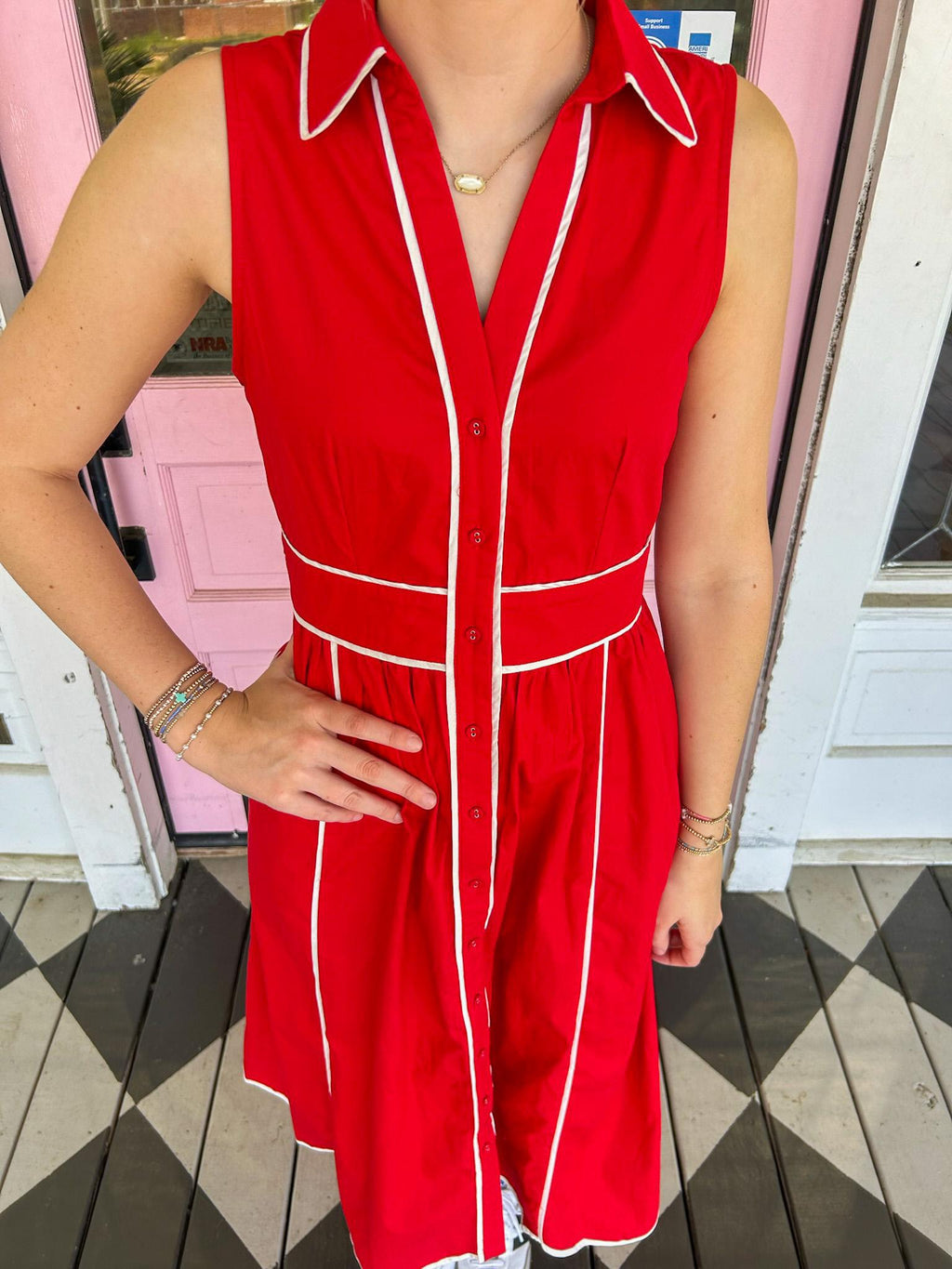 The Raigan Red Midi Dress