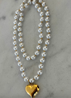 Wrap Around Pearl Heart Necklace. WATER RESISTANT + LIFETIME WARRANTY!!