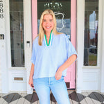 Elevated Blue Striped Top