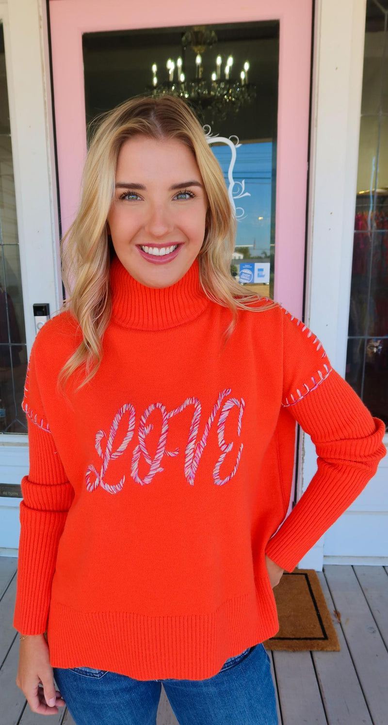 Spread The Love Orange Sweater. FINAL SALE.