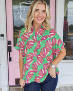 The Gianna Green Print Top