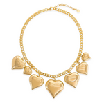 Large Hearts Statement Charm Necklace