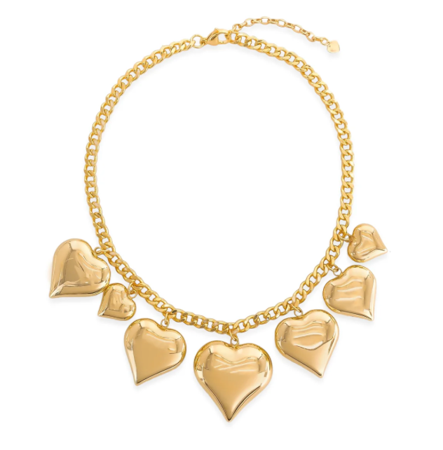 Large Hearts Statement Charm Necklace