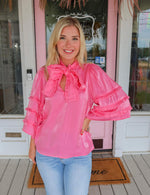 The Blair Pink Ruffle Top