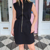 Classy Kathy Black Zipper Dress