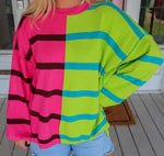 Stripe Lover Sweater, Pink Multi.