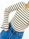 The Carly Cream/Black Striped Top