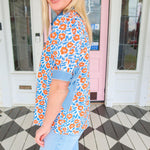 The Julie Denim/Orange Floral Top