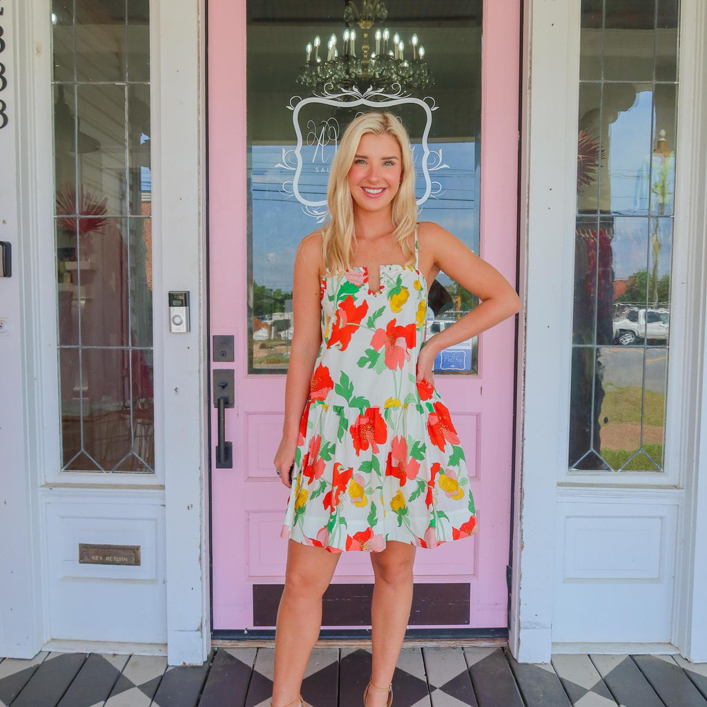 The Carrie Cream Floral Dress