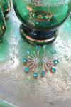 Gold & Green Crystal Spiked Stud Earrings