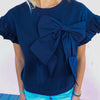 The Chic Navy Bow Top