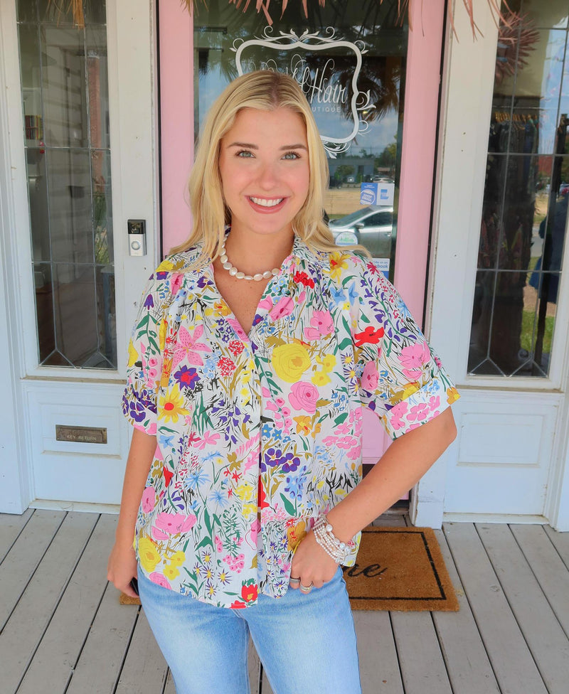 The Wildflowers Top, Floral. FINAL SALE.