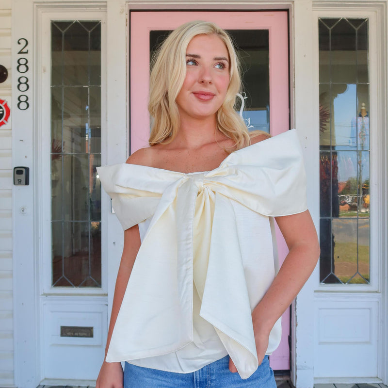 Big Bow Off The Shoulder Top